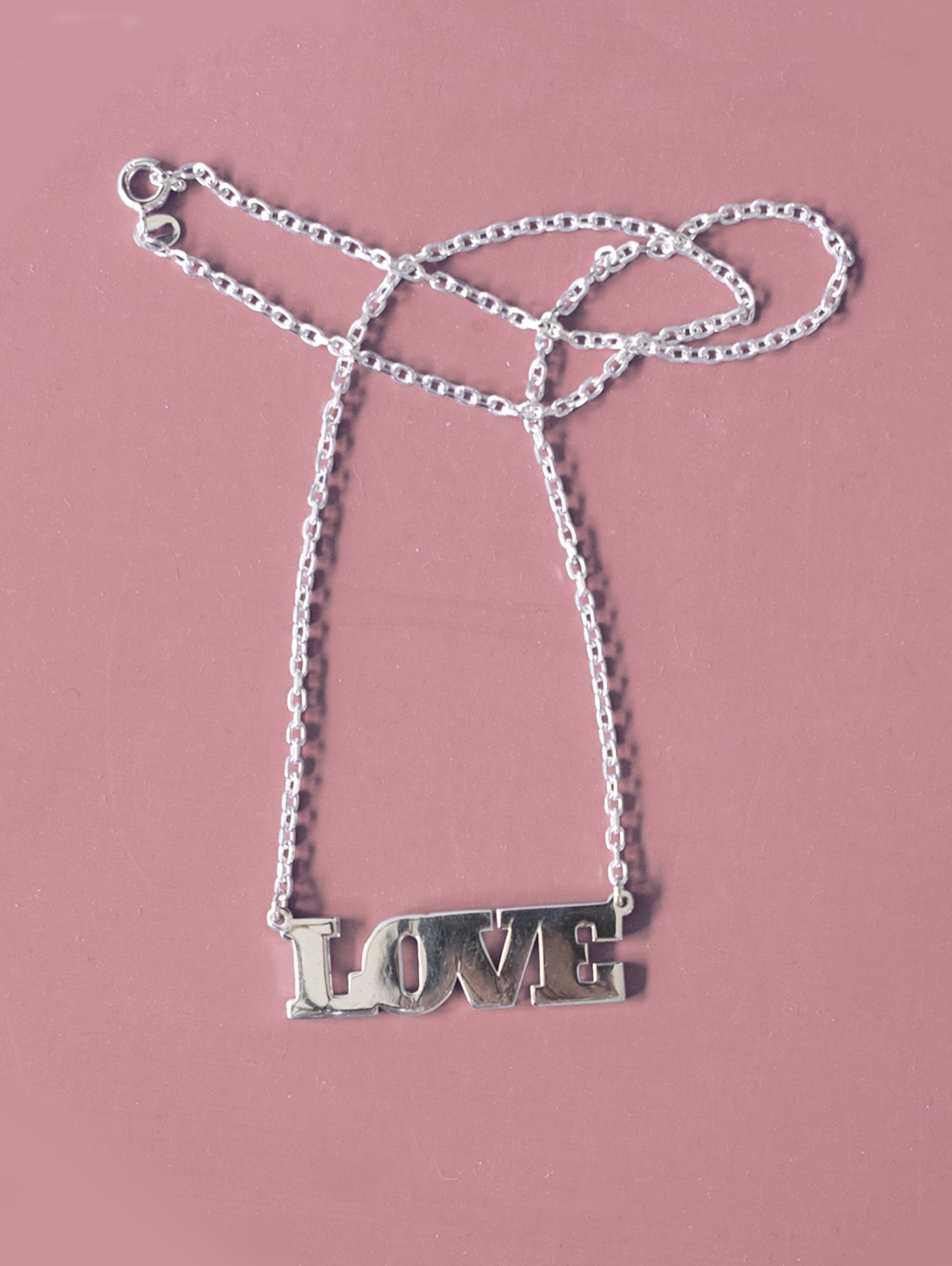 Solid silver Love necklace