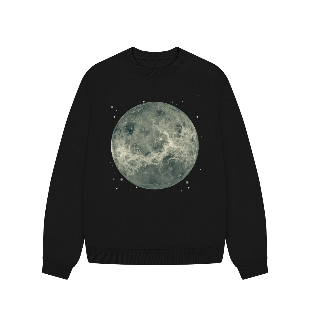 Black Printed Sweater Front