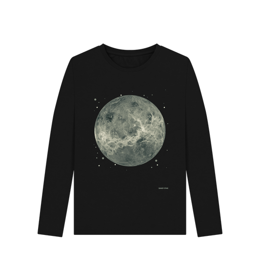 Black Printed Long Sleeve T Shirt Front