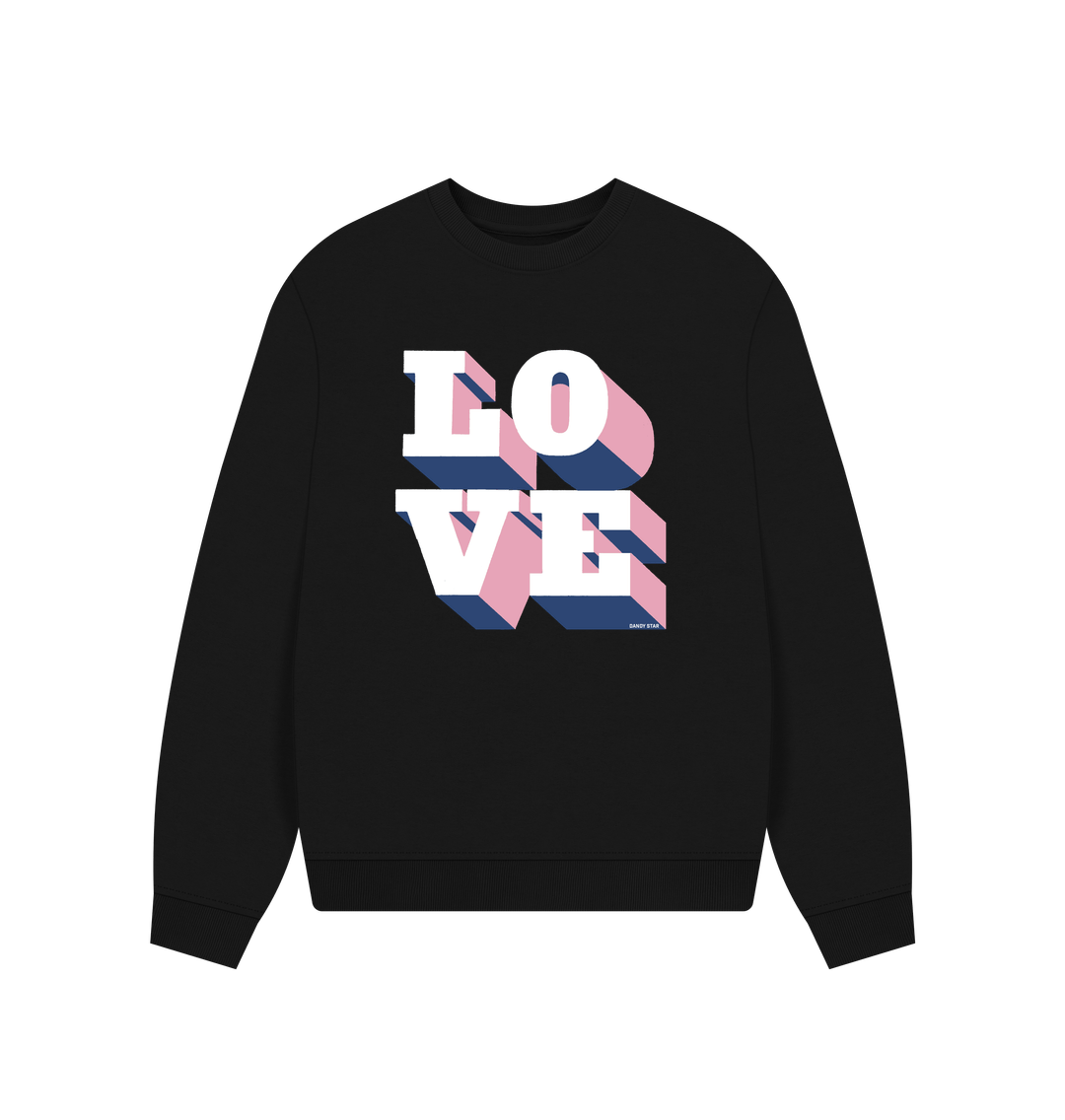 Black Printed Sweater Front