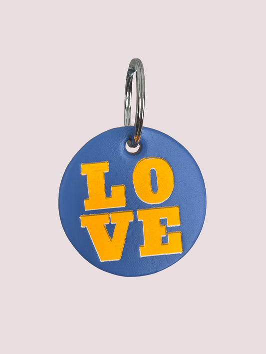 LOVE KEYRING ON VIOLET BLUE