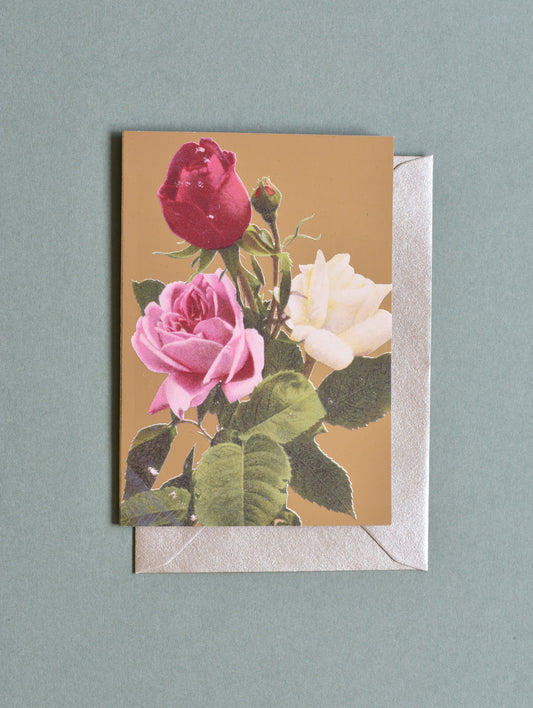 VINTAGE ROSES GREETING CARD
