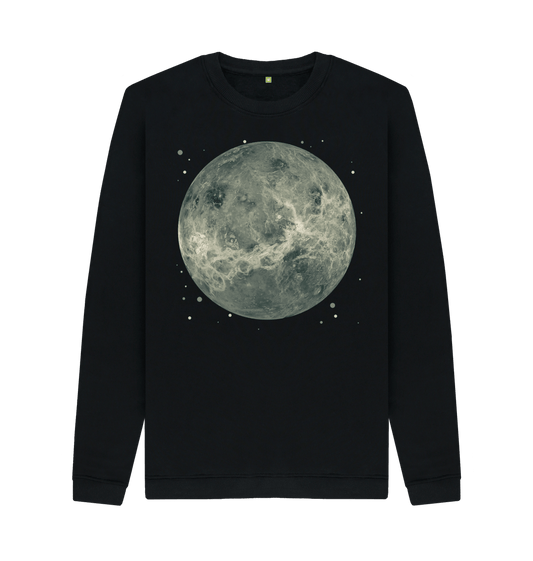 Black Printed Sweater Front