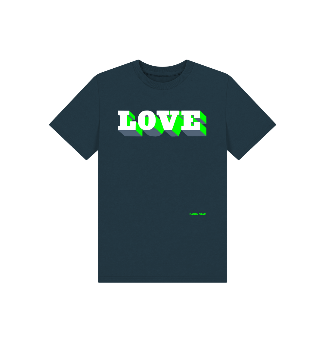 Denim Blue Printed Kids T-Shirt Front