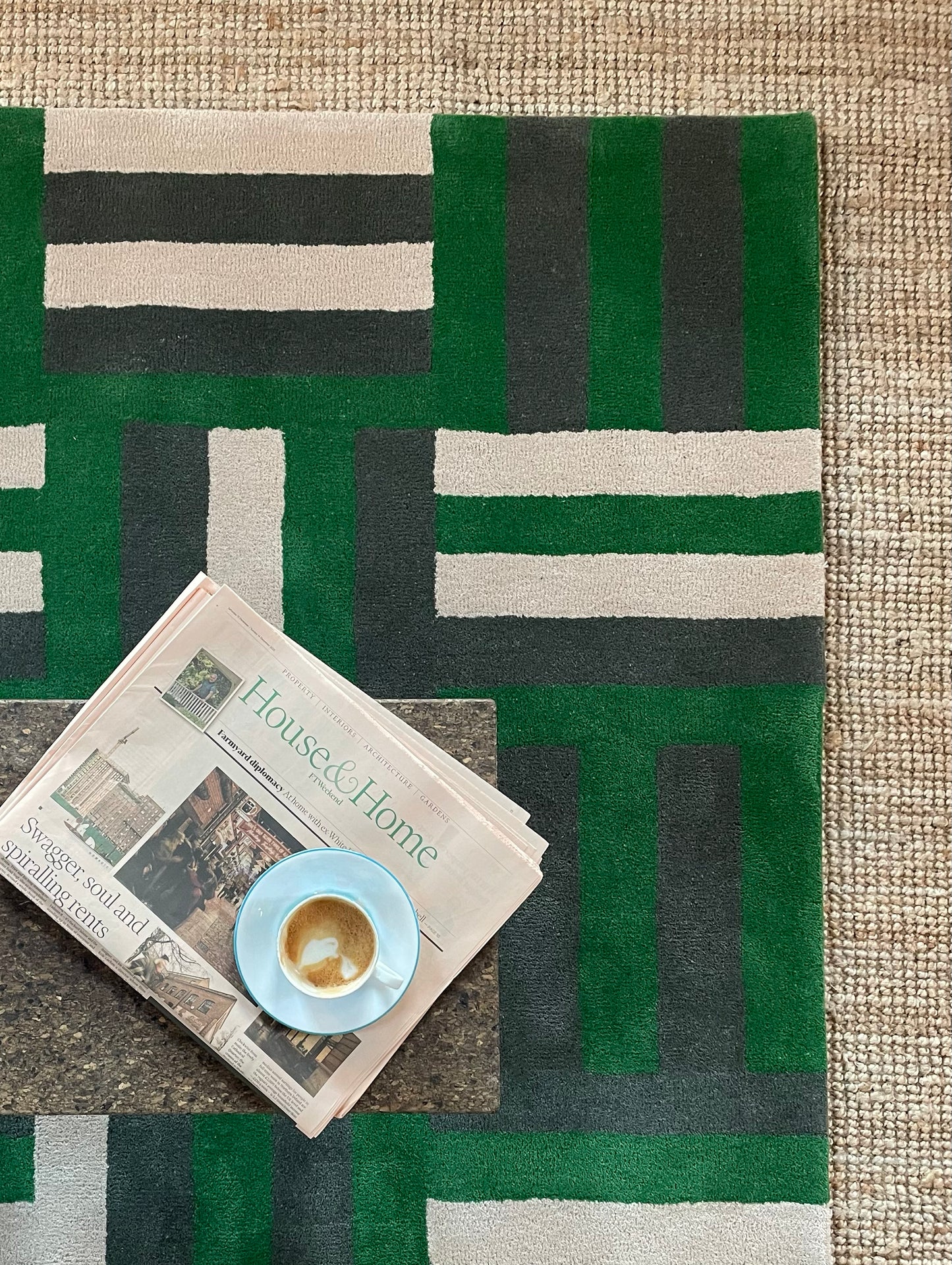 GREEN WEAVE BEDSIDE RUNNER