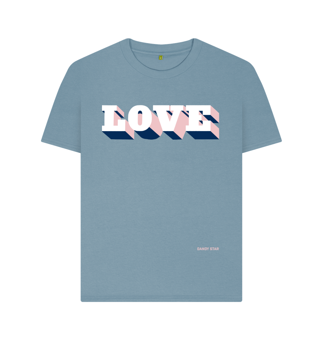Stone Blue Printed T-shirt Front