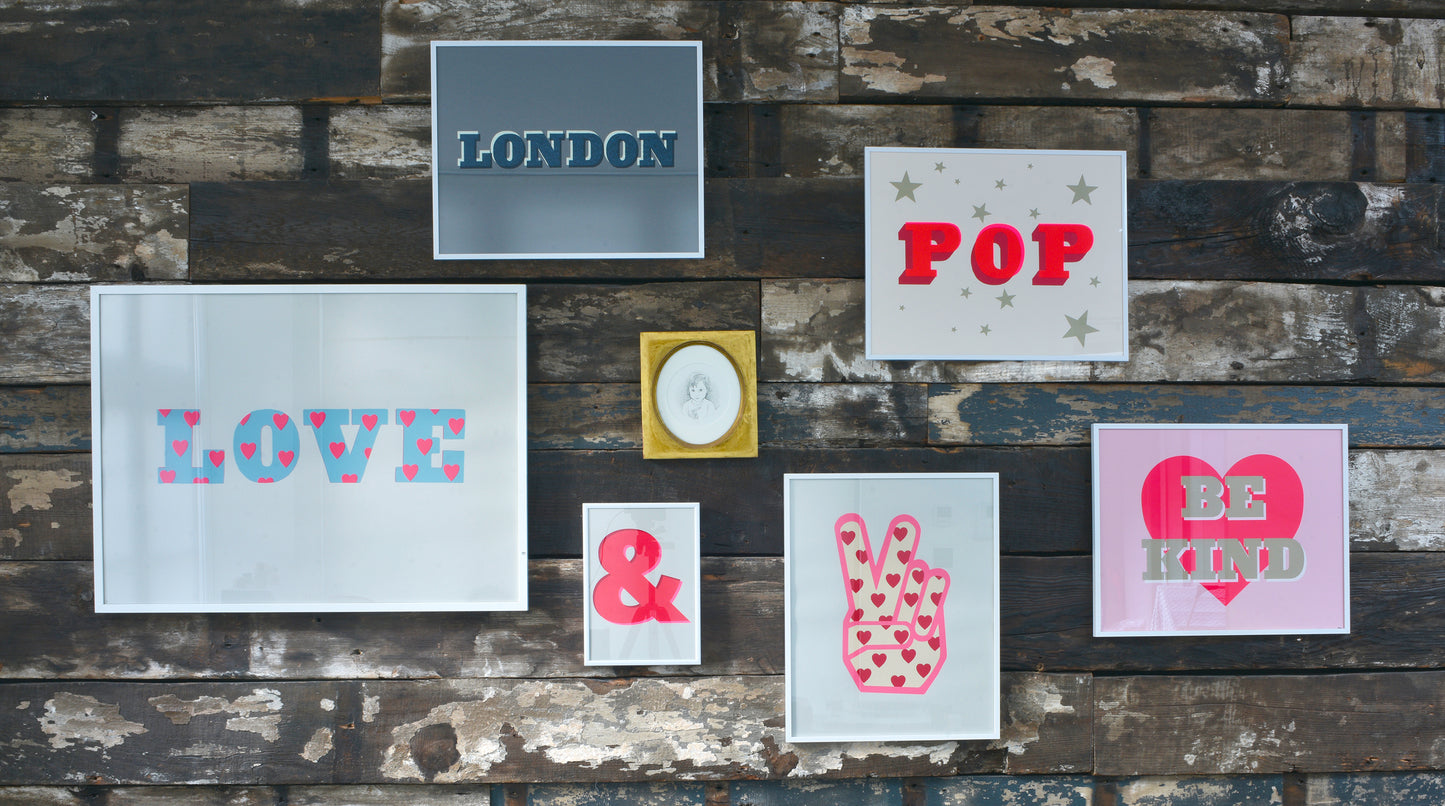 gallery wall lovehearts print