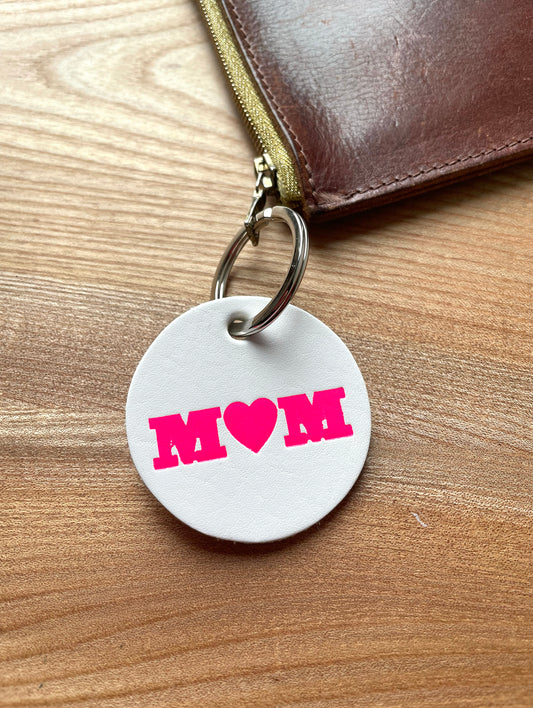 Neon pink MUM keyring