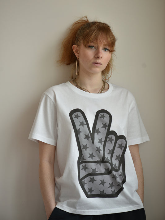 PEACE SIGN WHITE T-SHIRT