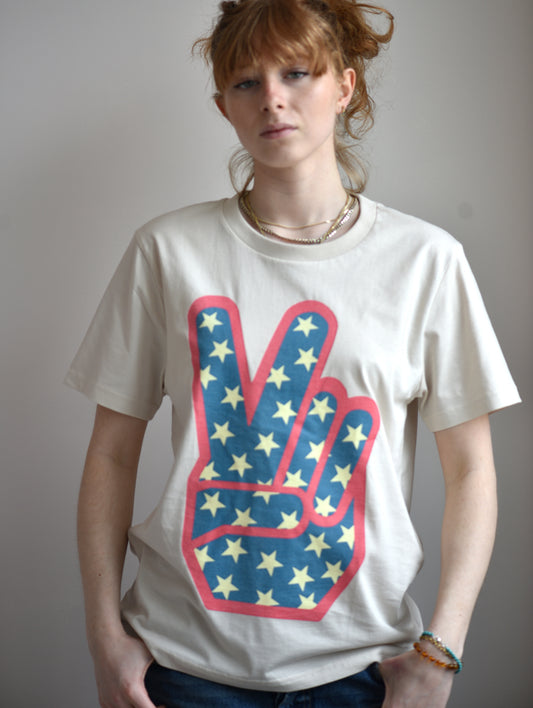 PEACE SIGN NATURAL T-SHIRT