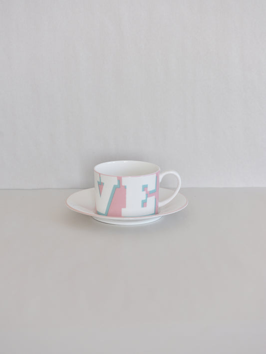 LOVE CUP & SAUCER PALE PINK