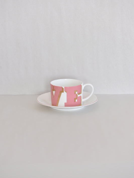 4 LOVE CUP & SAUCER SET
