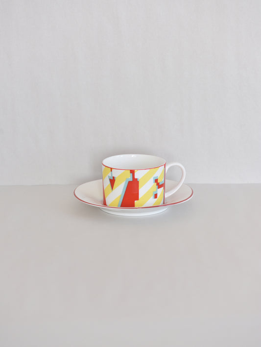 LOVE CUP & SAUCER RED
