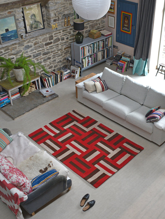 RED WEAVE WOOL RUG