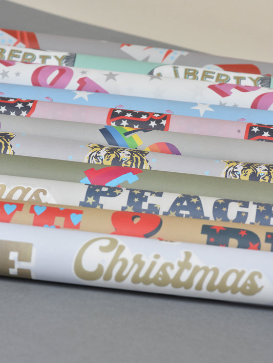 rolls of wrapping paper