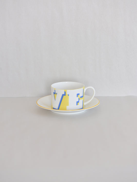 LOVE CUP & SAUCER YELLOW