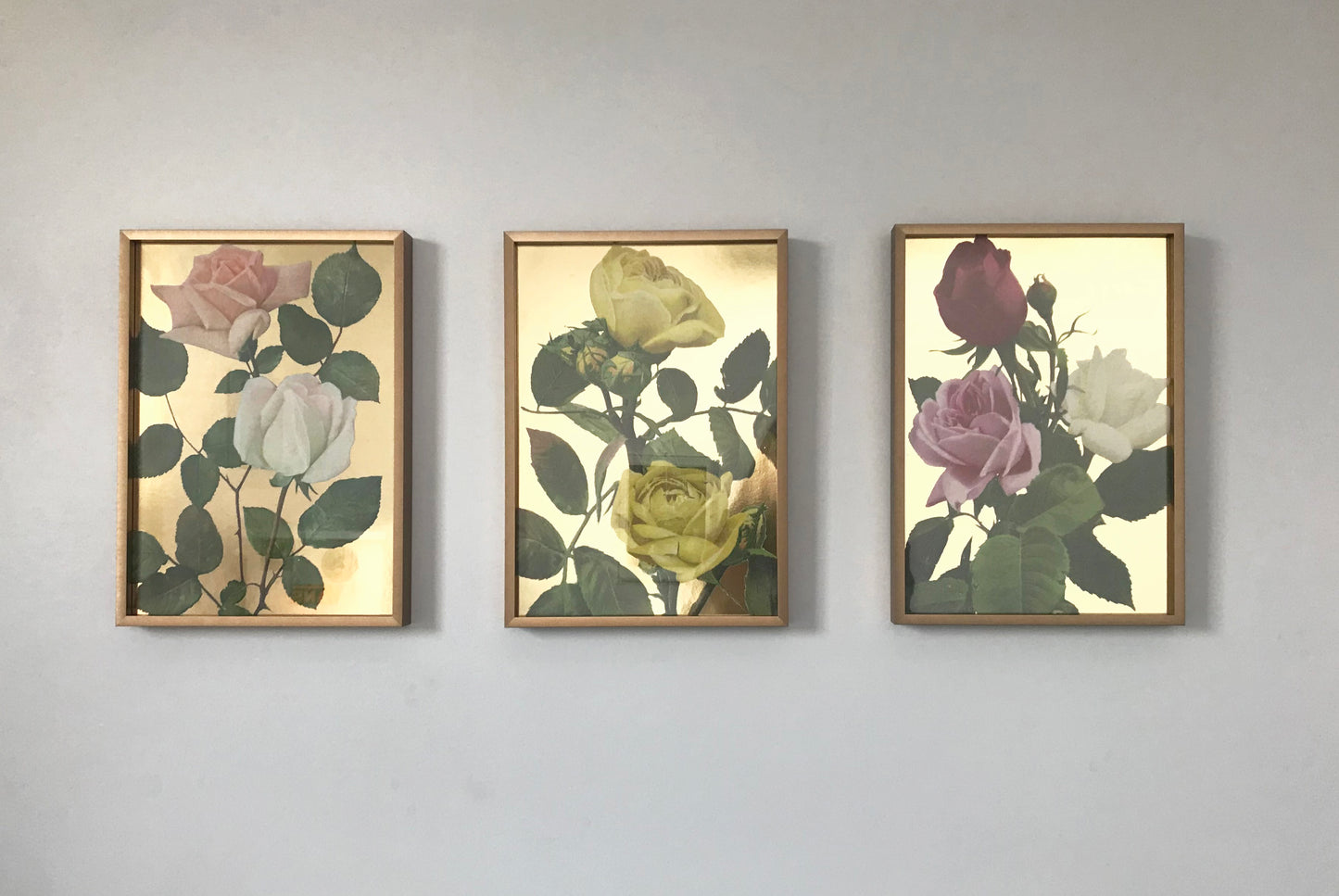 A4 YELLOW ROSES GOLD FOIL PRINT