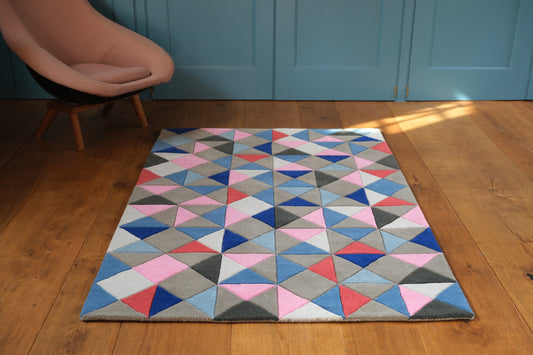 RANDOM PATTERN RUG BLUE