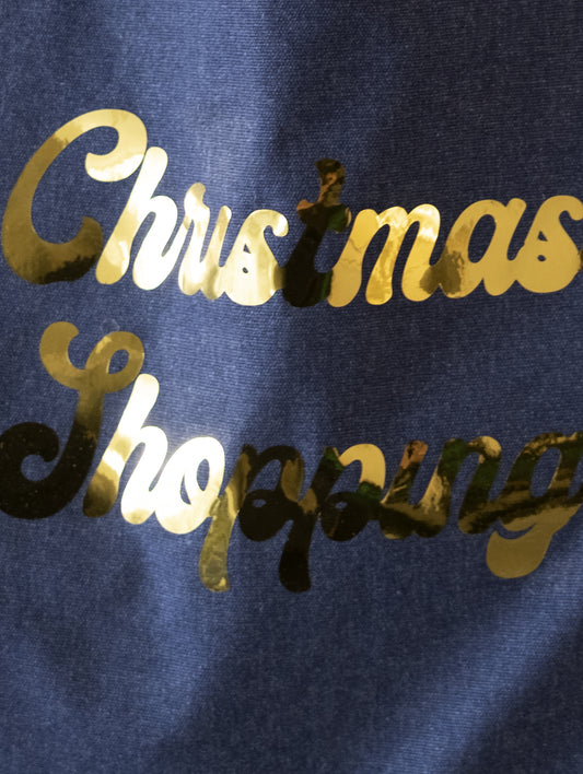 CHRISTMAS SHOPPING BAG - DENIM