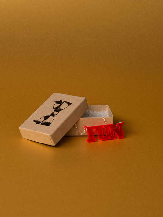 fun necklaceNeon fun necklace with silver chain and gift box