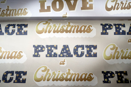 Peace at Christmas wrapping paper