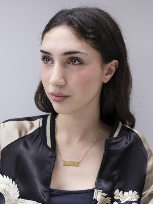 Gold plated LOVE necklace