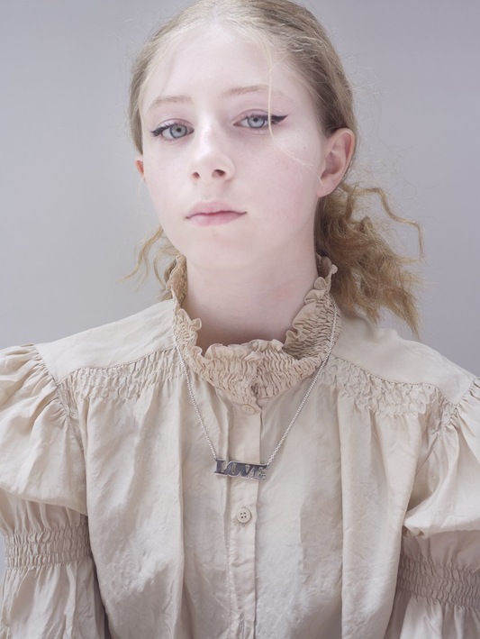 Solid sterling silver love necklace