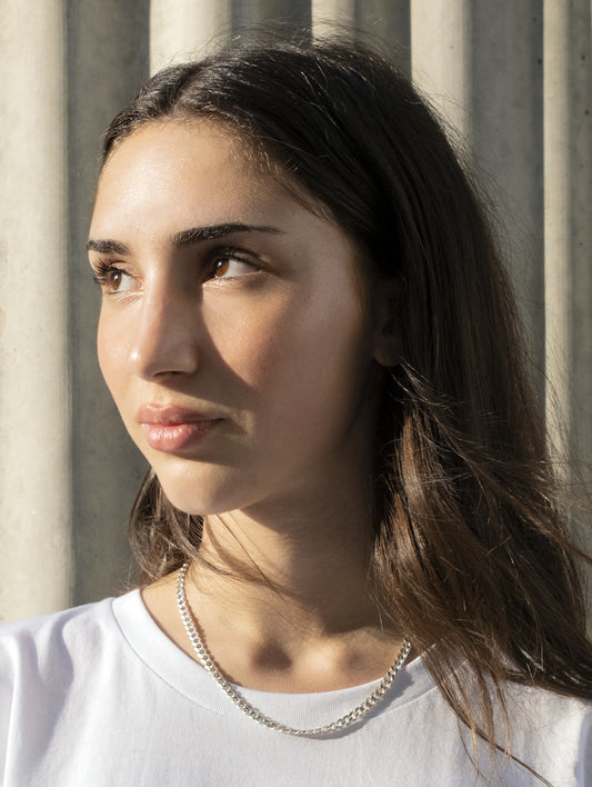 SOLID SILVER FLAT LINK CHAIN