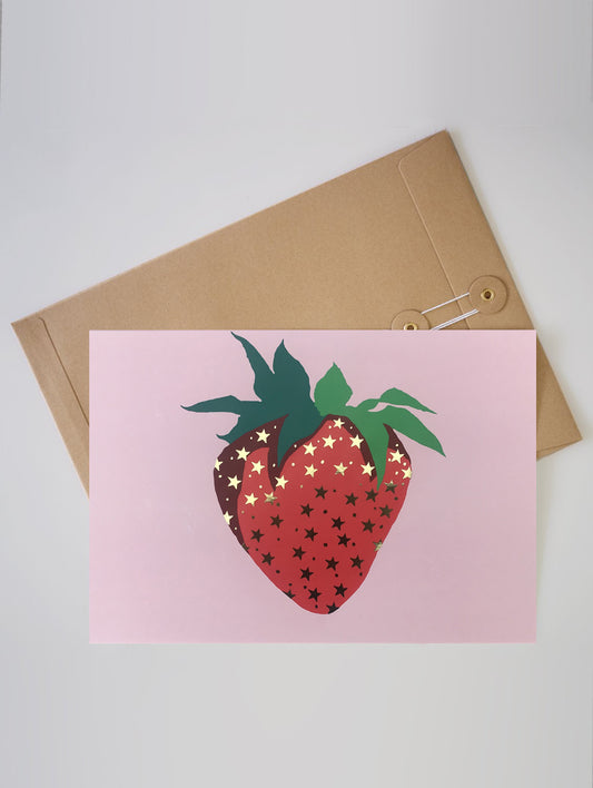 STRAWBERRY A4 FOIL PRINT