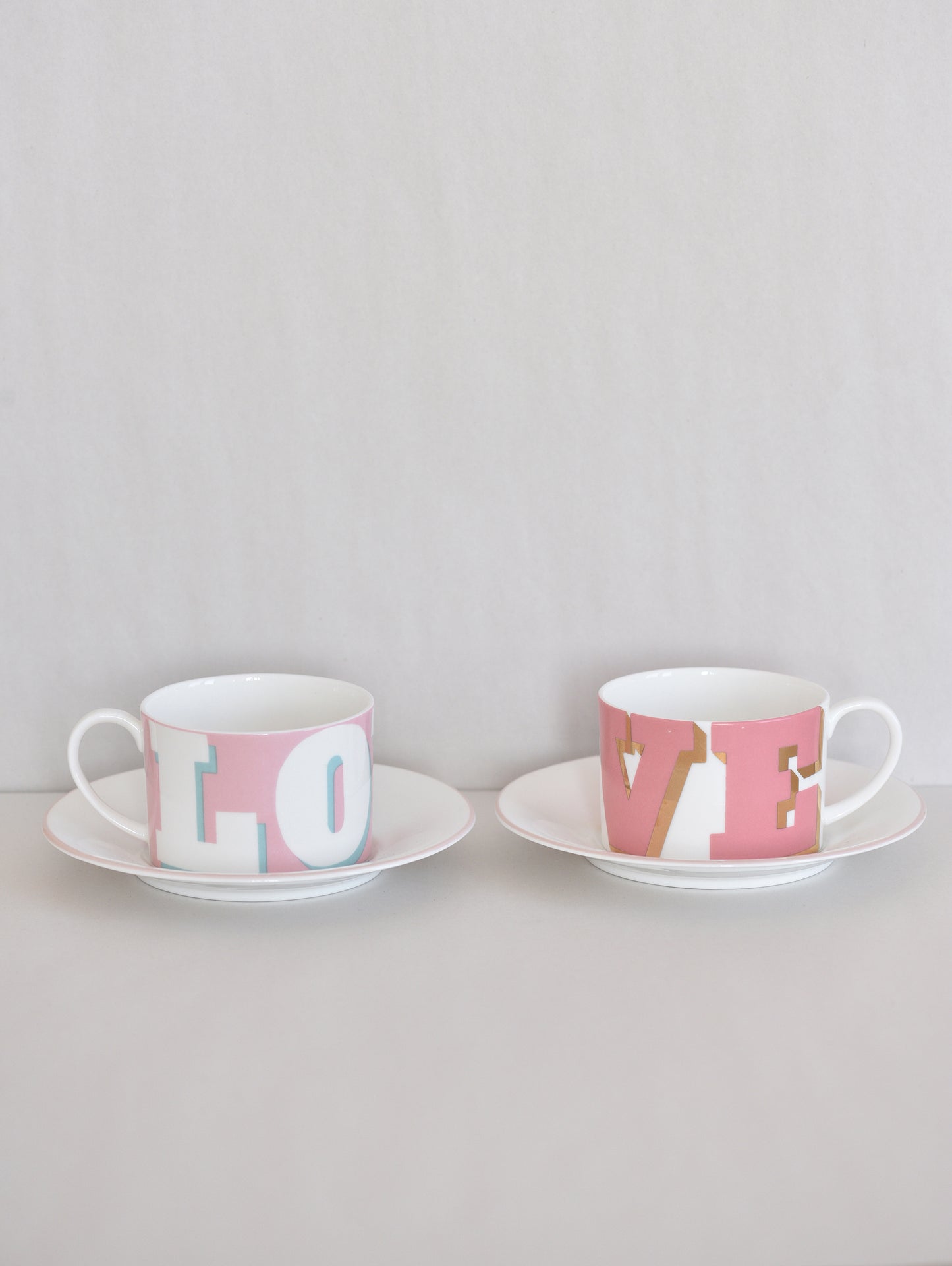 LOVE CUP & SAUCER PALE PINK