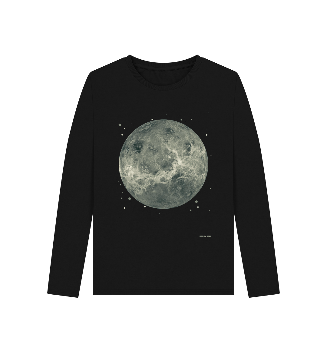 Black Printed Long Sleeve T Shirt Front