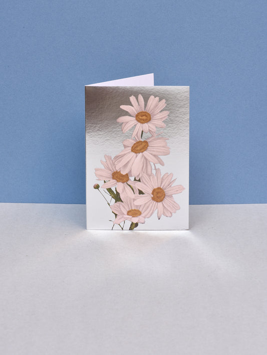 SILVER DAISIES GREETING CARD