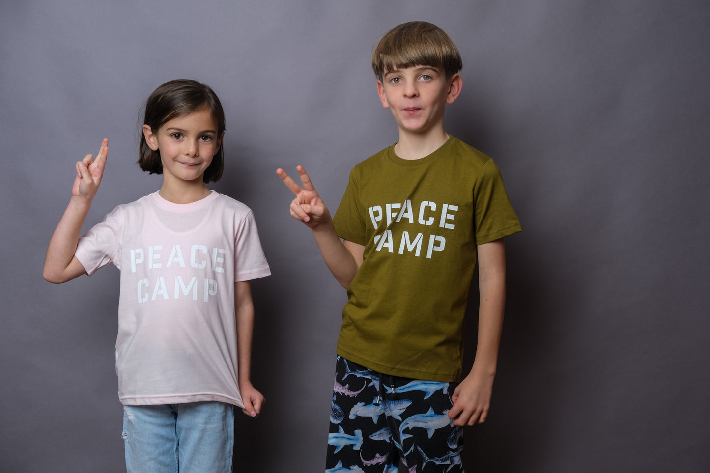 Peace camp t-shirts for girls and boys