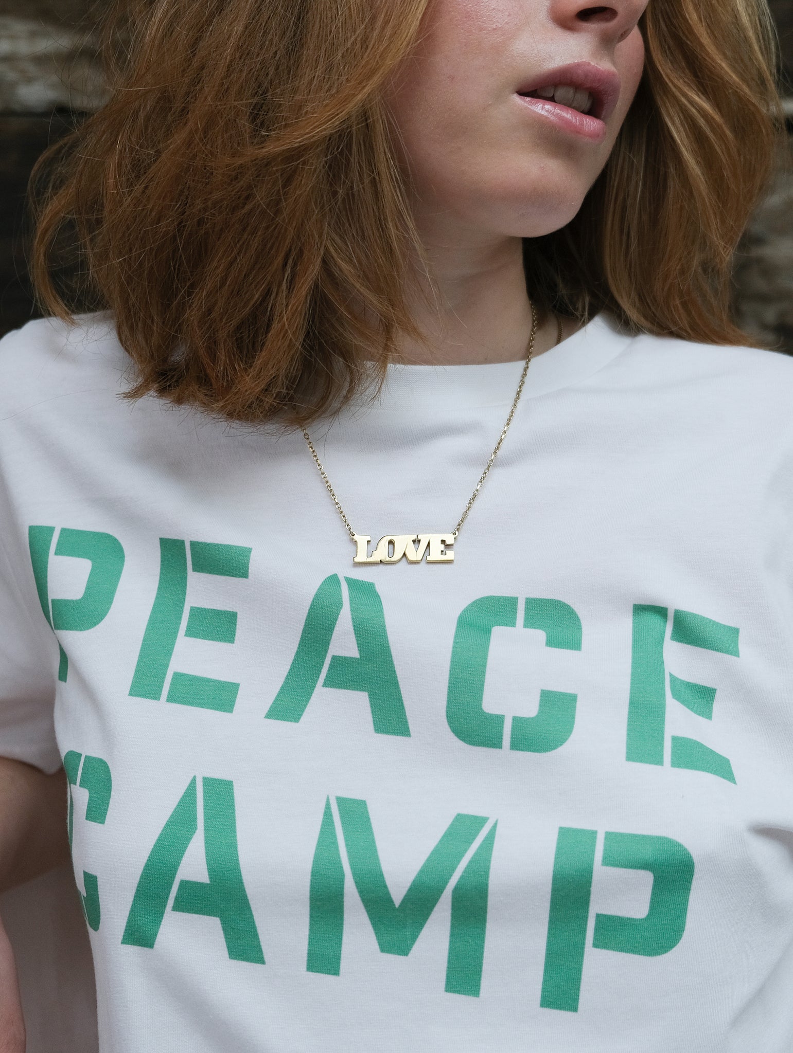 Peace camp t-shirt on soft organic cotton
