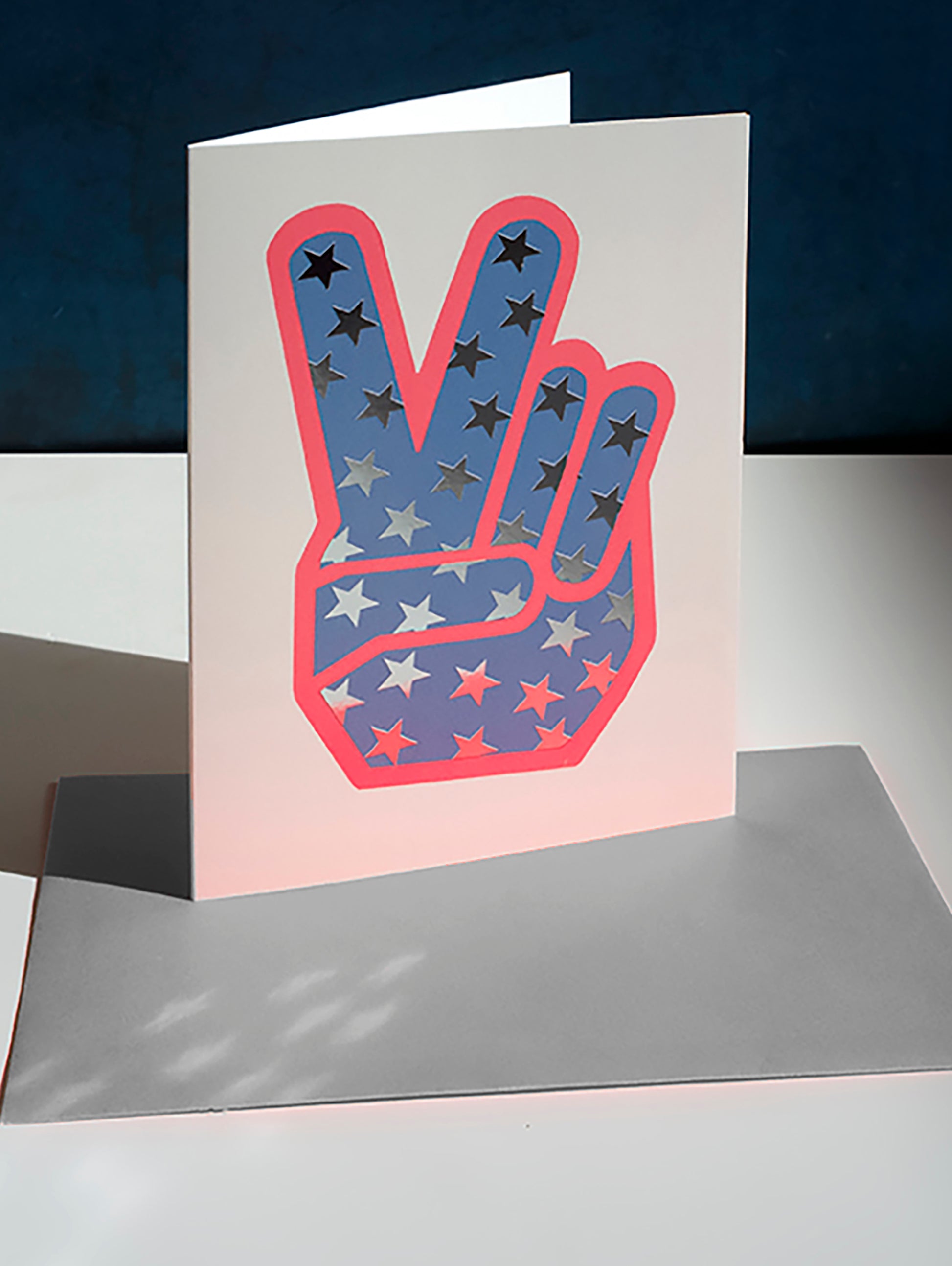 Peace sign silver card