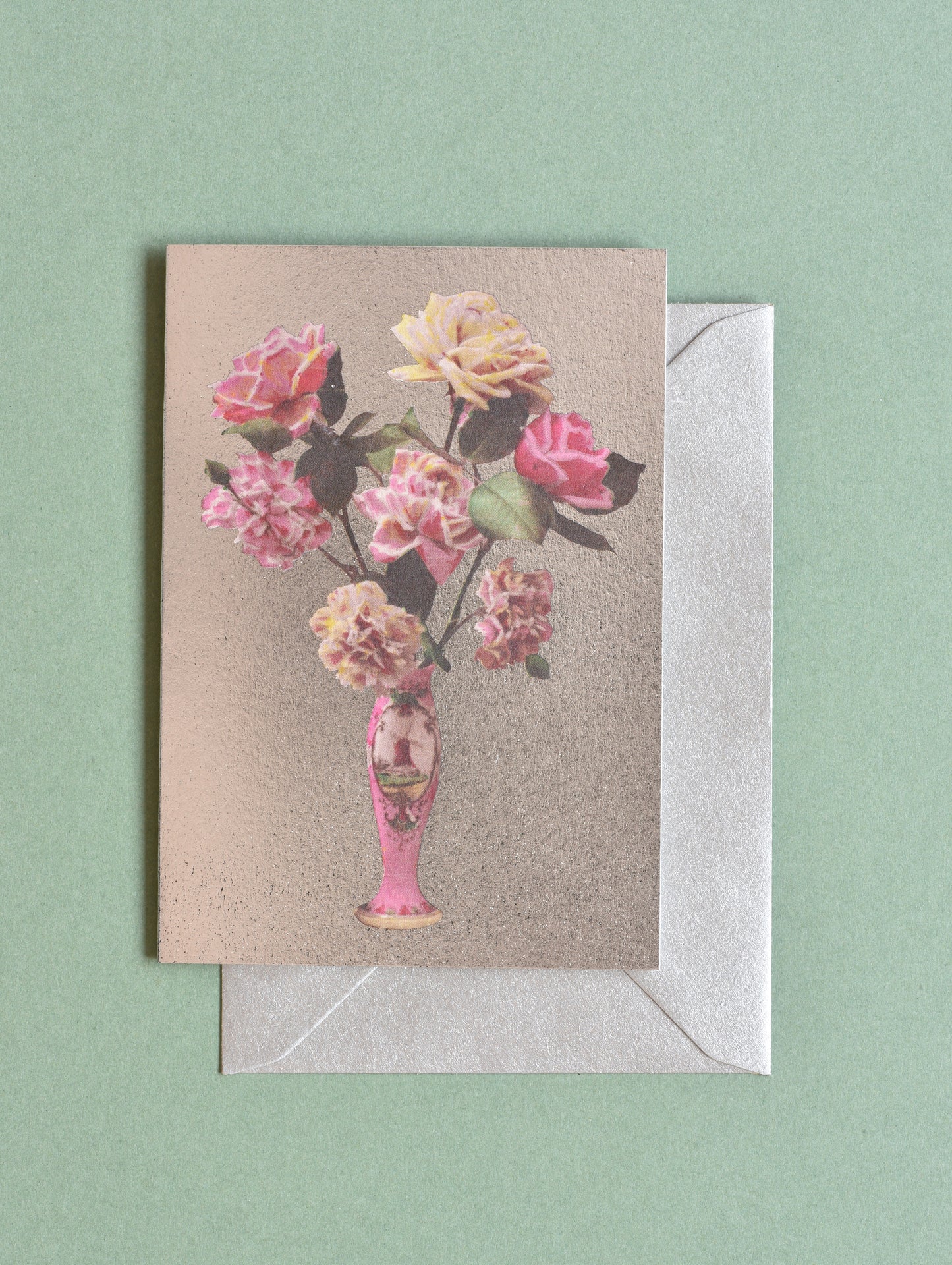 POT OF ROSES GREETING CARD