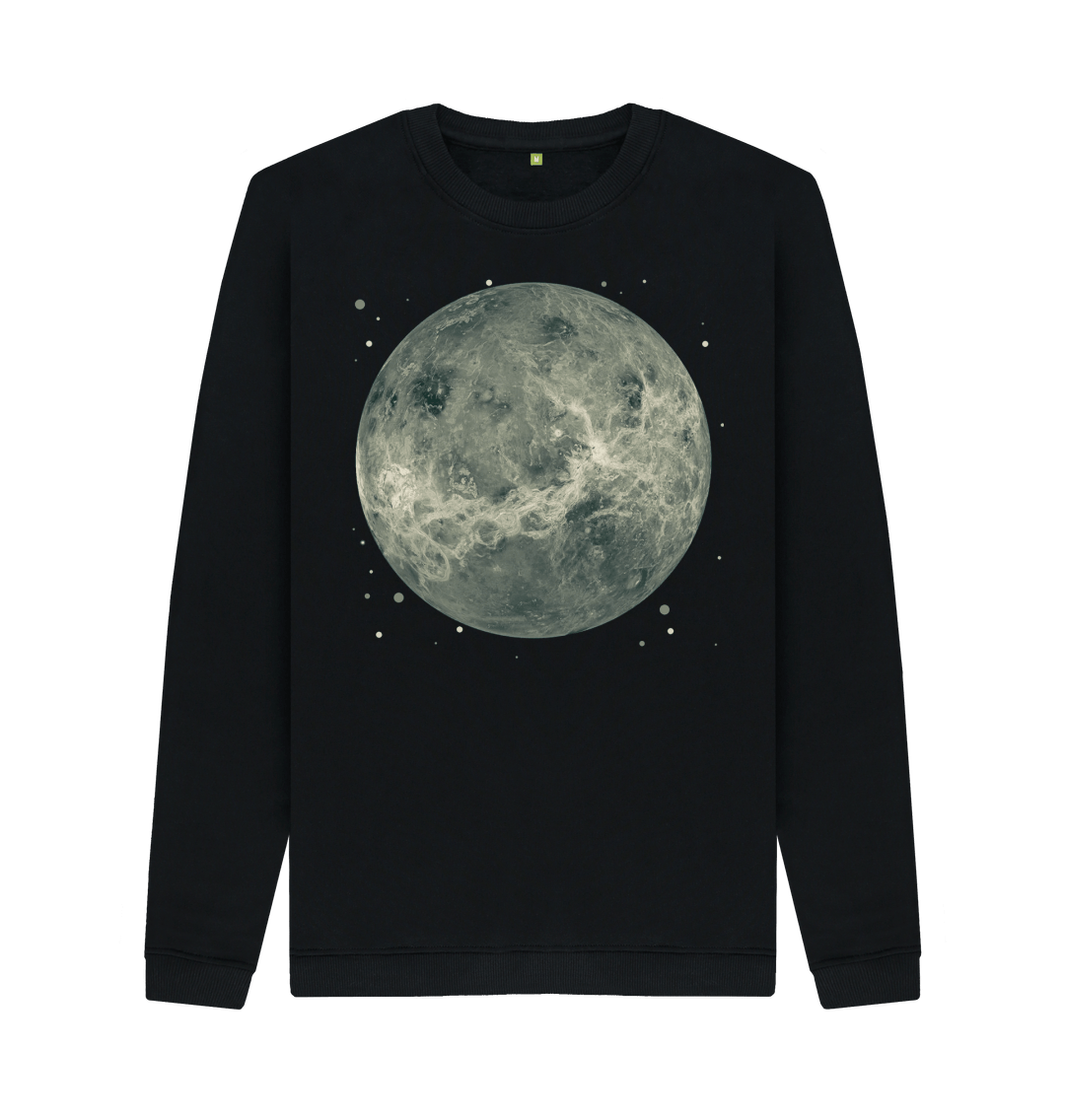 Black Printed Sweater Front
