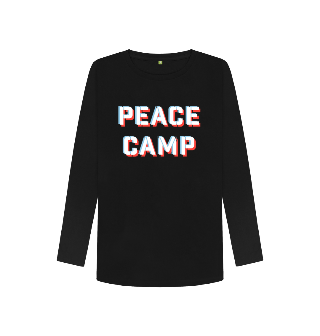 Black Printed Long Sleeve T Shirt Front