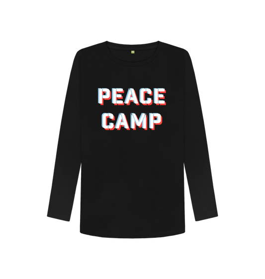 Black Printed Long Sleeve T Shirt Front