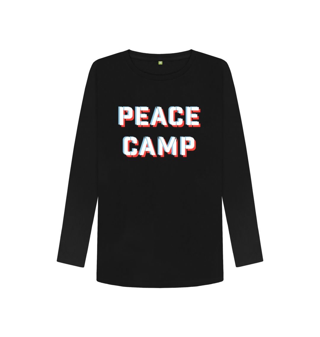 Black 3D PEACE CAMP LONG SLEEVE T-SHIRT