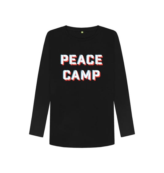 Black 3D PEACE CAMP LONG SLEEVE T-SHIRT
