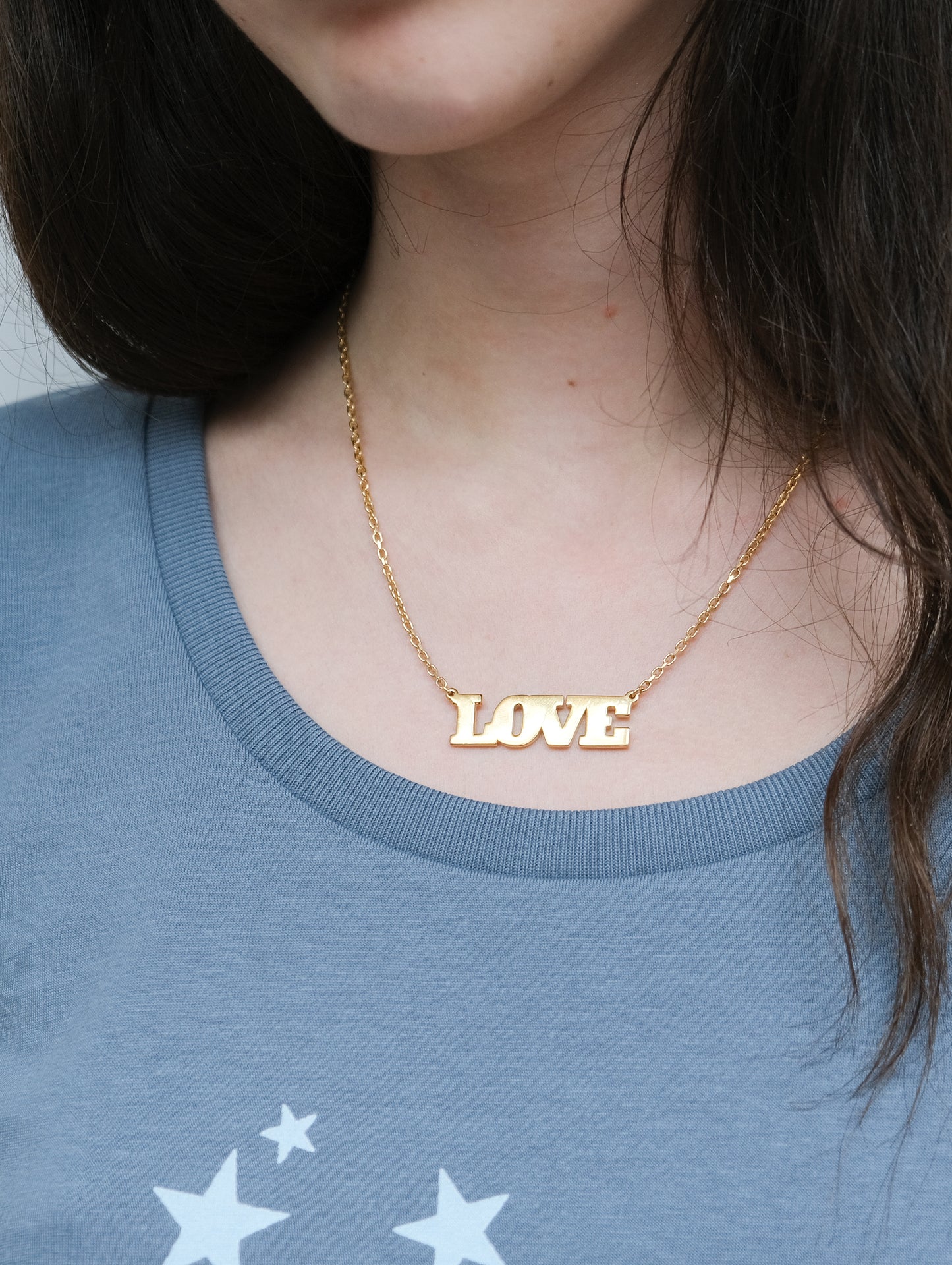 Gold plated LOVE necklace 
