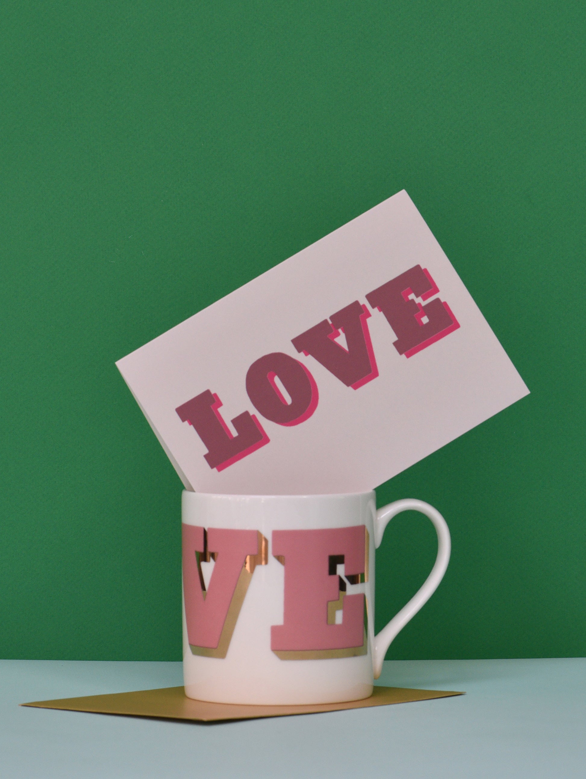 Love mug and card set