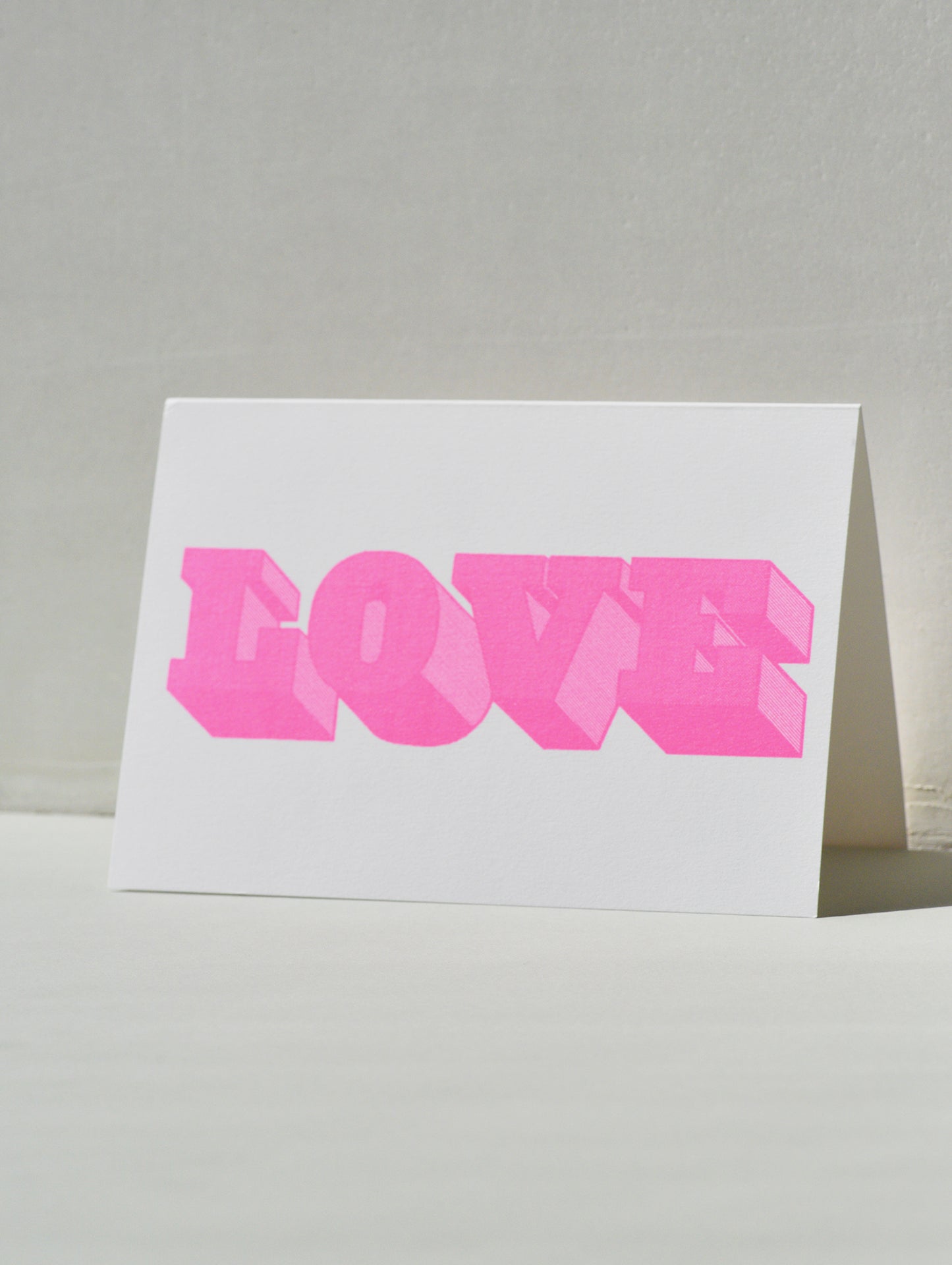 neon pink love card