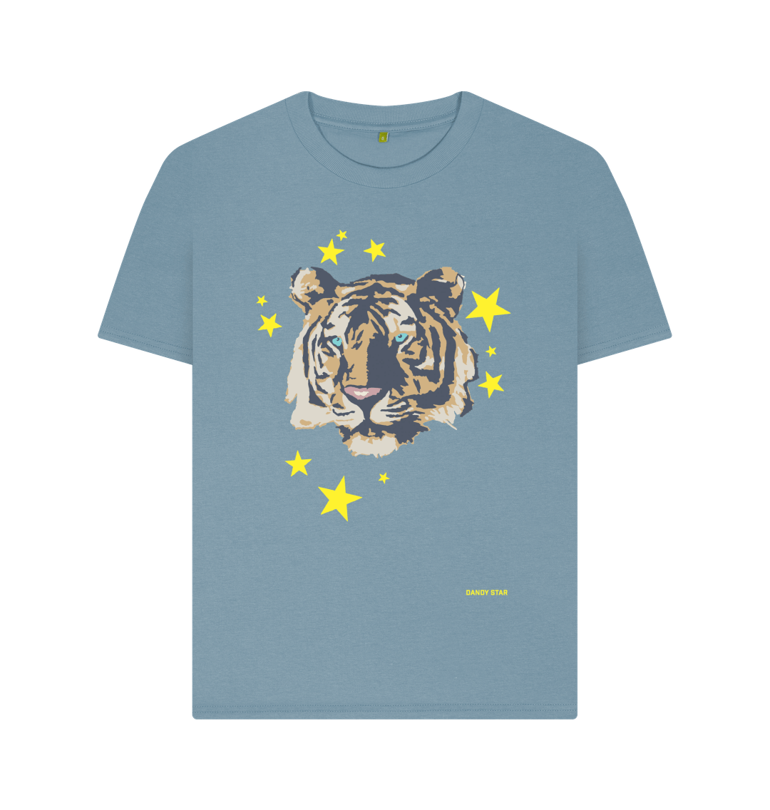 Stone Blue Printed T-shirt Front