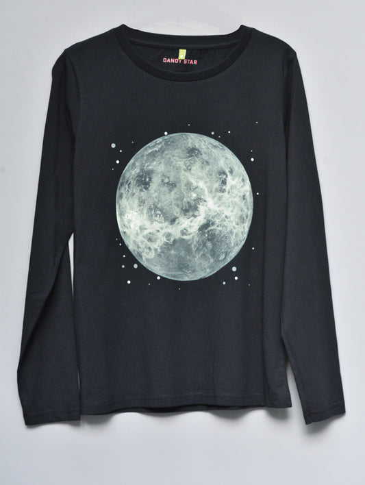 moon stars print long sleeve t-shirt