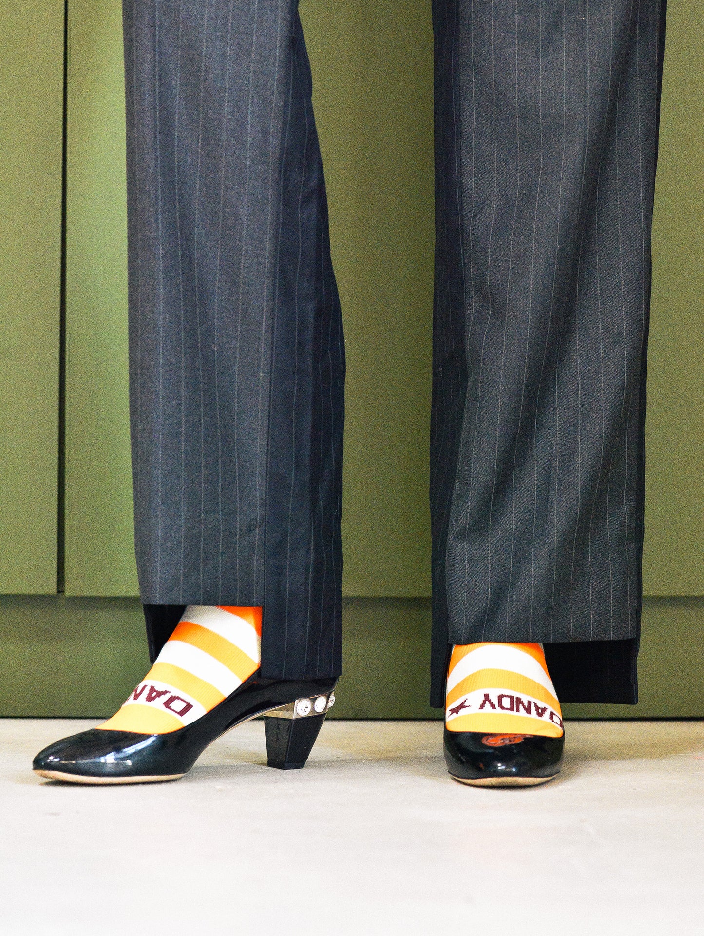 Orange Neon Breton Socks