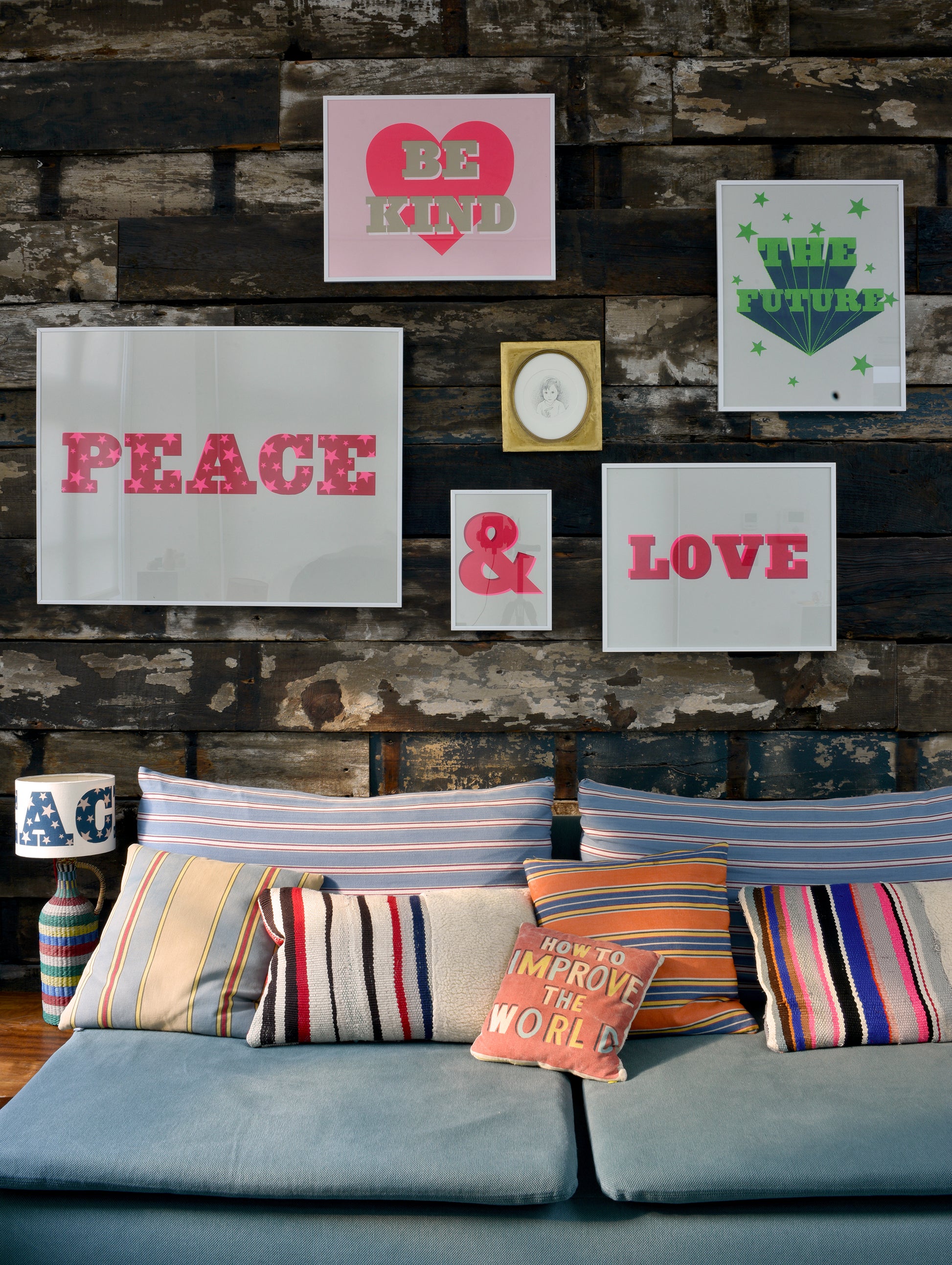 peace print on gallery wall