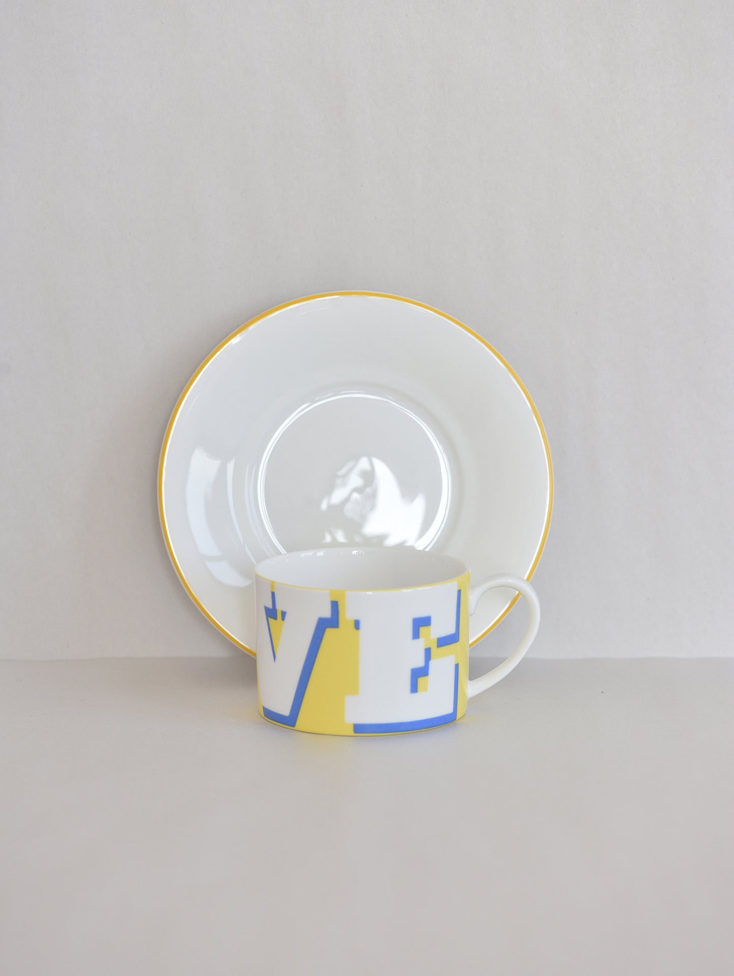 LOVE CUP & SAUCER YELLOW