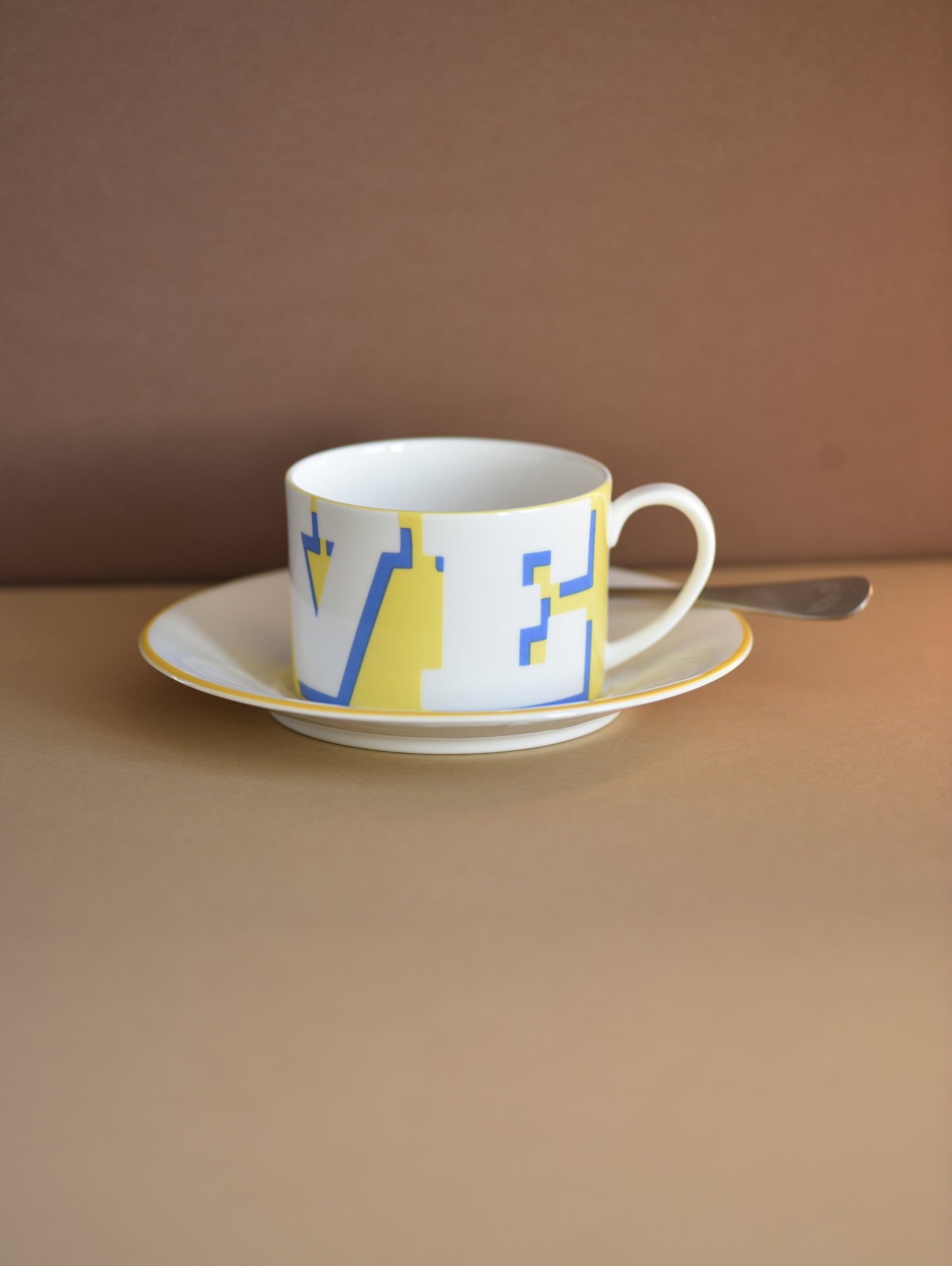 LOVE CUP & SAUCER YELLOW